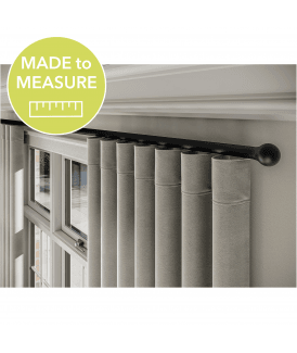Made to Measure - 28mm Styleline Gliding Curtain Pole Set with Ball End - Black