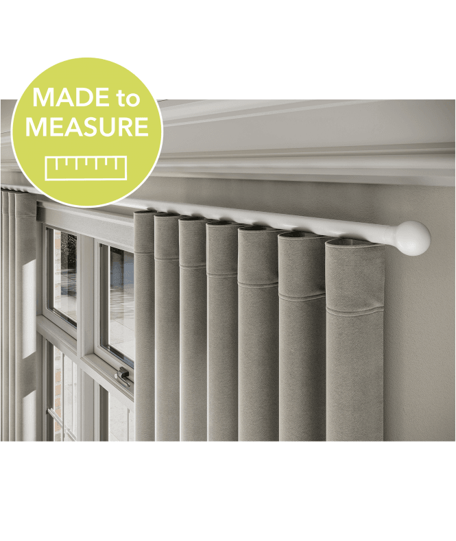 New Edge Blinds Made to Measure - 28mm Styleline Gliding Curtain Pole Set with Ball End - White