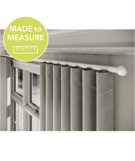 Made to Measure - 28mm Styleline Gliding Curtain Pole Set with Ball End - White