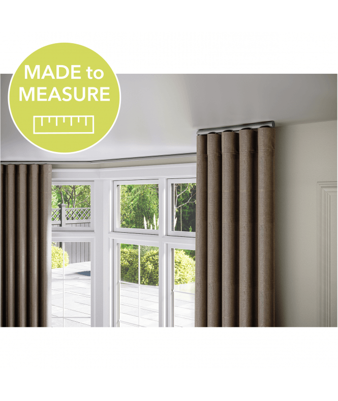 New Edge Blinds Made to Measure - 28mm Styleline Gliding Curtain Pole Set with End Cap - Silver
