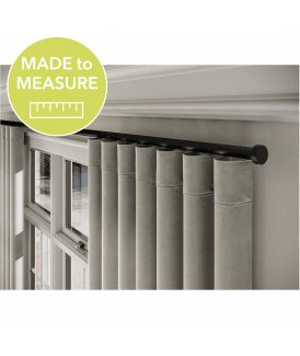 Made to Measure - 28mm Styleline Gliding Curtain Pole Set with Stud End - Black