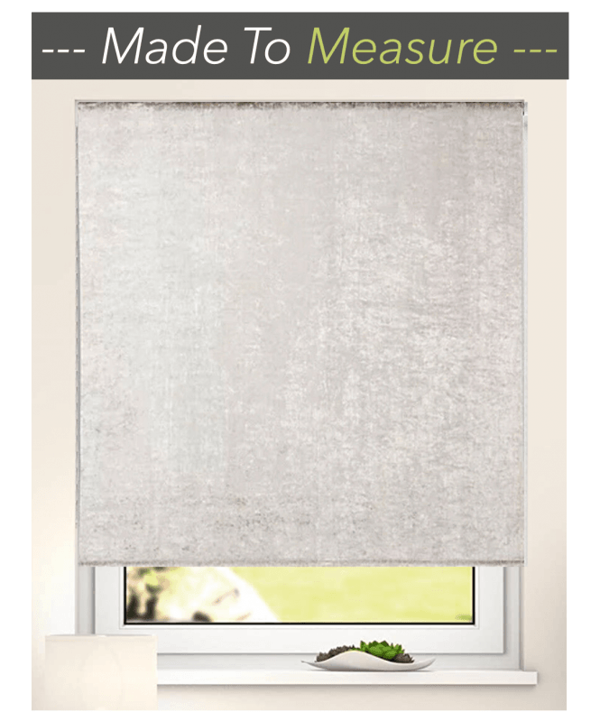 New Edge Blinds Made To Measure Champagne Crushed Velvet Blackout Roller Blind