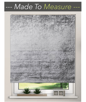 Made To Measure Grey Crushed Velvet Blackout Roller Blind