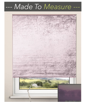 Made To Measure Pink Crushed Velvet Blackout Roller Blind