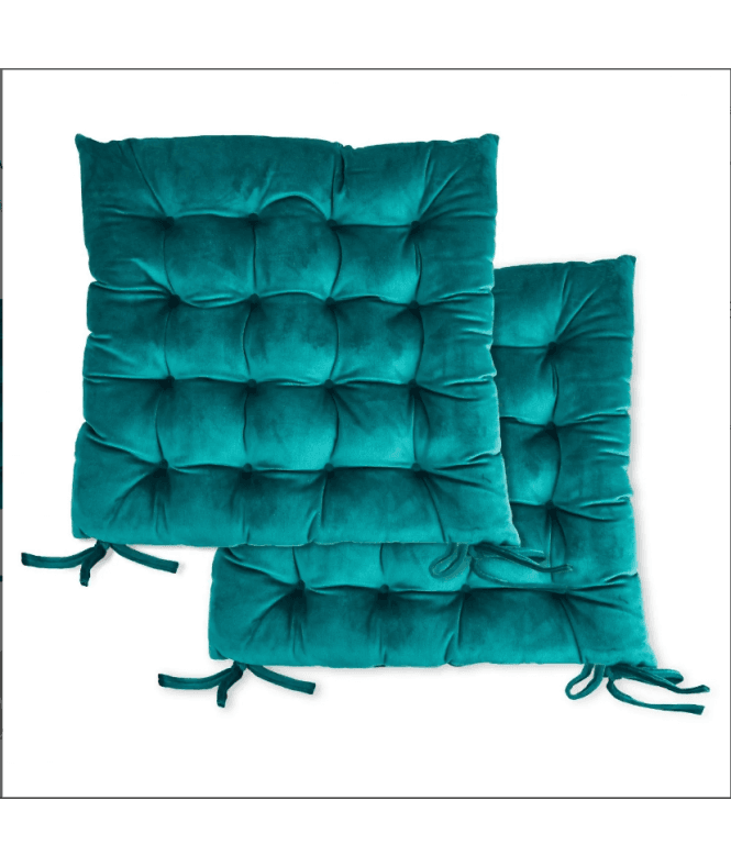 New Edge Blinds Malia Collection Velvet Seat Cushion in Emerald Green