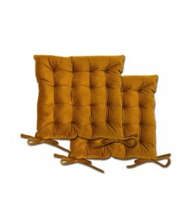Malia Collection Velvet Seat Cushion in Ochre