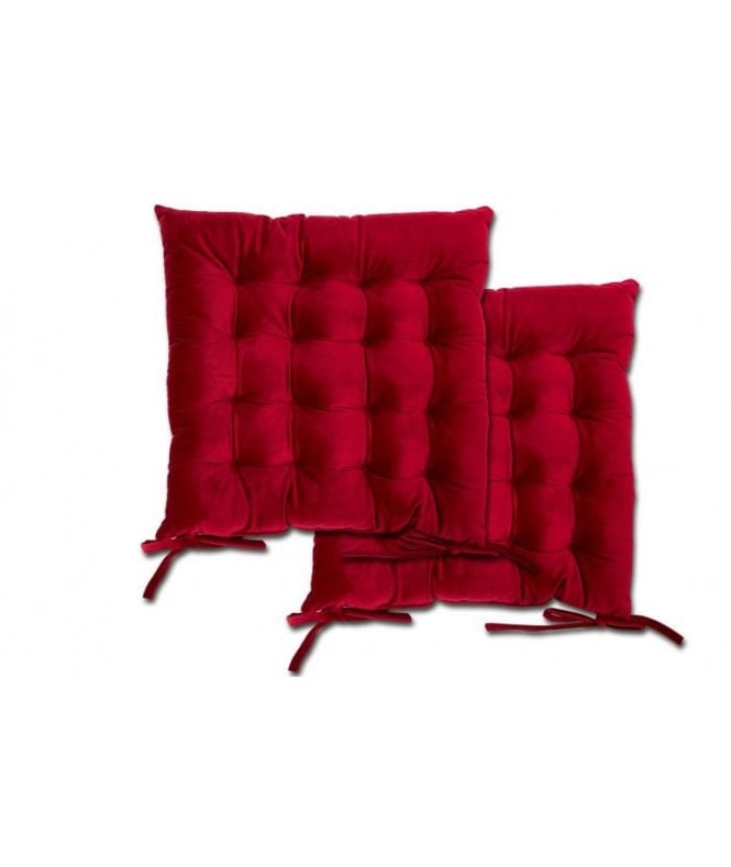 New Edge Blinds Malia Collection Velvet Seat Cushion in Red