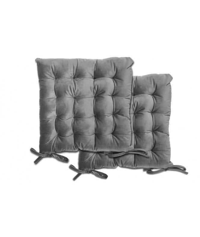 New Edge Blinds Malia Collection Velvet Seat Cushion in Silver