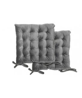 Malia Collection Velvet Seat Cushion in Silver