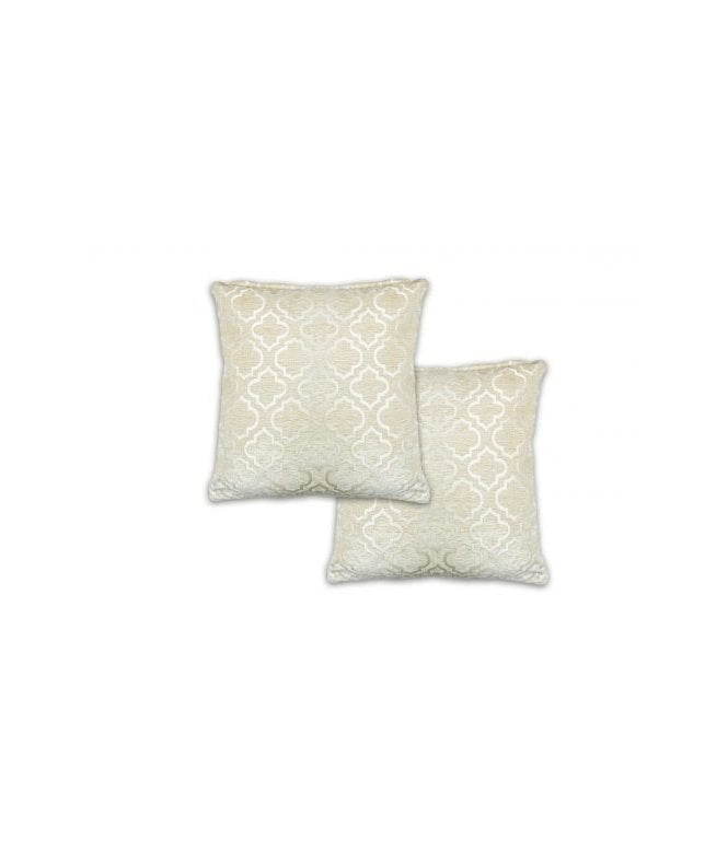 New Edge Blinds Marrakesh Collection Geometric Satin Chenille Cushion Cover in Cream