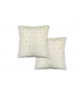 Marrakesh Collection Geometric Satin Chenille Cushion Cover in Cream