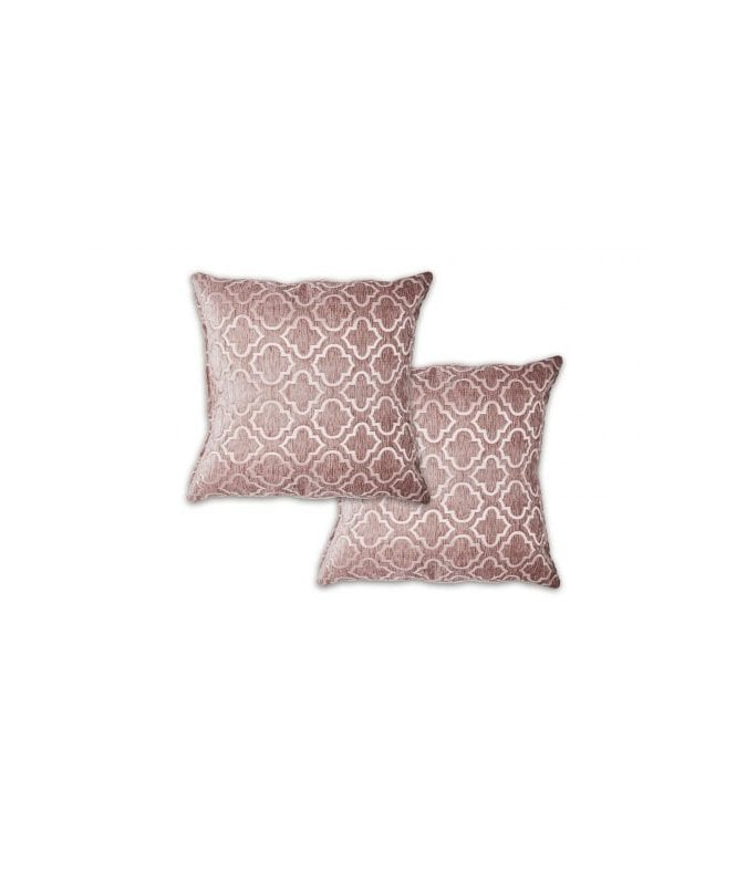 New Edge Blinds Marrakesh Collection Geometric Satin Chenille Cushion Cover in Pink
