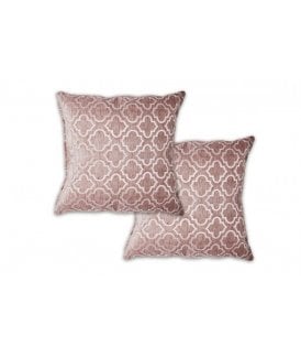 Marrakesh Collection Geometric Satin Chenille Cushion Cover in Pink