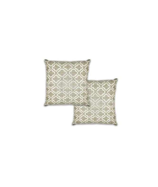 New Edge Blinds Marrakesh Collection Geometric Satin Chenille Cushion Cover in Silver