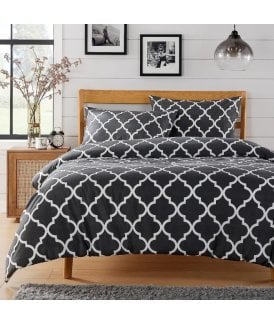 Marrakesh Printed Duvet Set in Grey