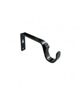 Matt Black Quick Lock Fixed Metal Curtain Pole Support Bracket Pair (28mm)