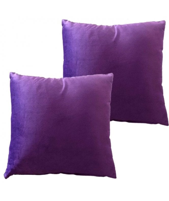 New Edge Blinds Matte Velvet Cushion Cover in Plum