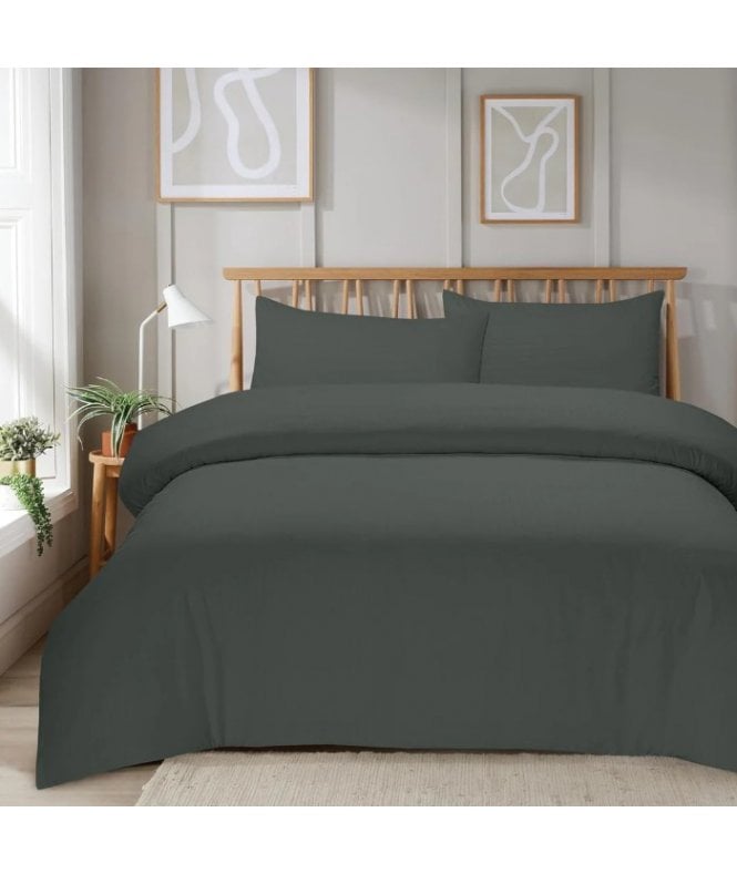 New Edge Blinds Mayfair Stripe Duvet Set in Grey