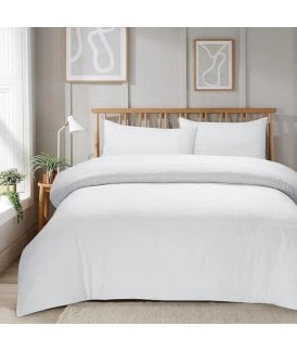 Mayfair Stripe Duvet Set in White