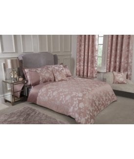 Meadows Collection Embellished Jacquard Duvet Set in Blush Pink