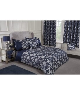 Meadows Collection Embellished Jacquard Duvet Set in Navy
