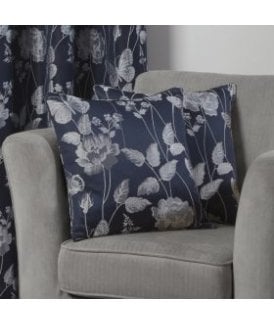 Meadows Collection Jacquard Cushion Cover in Navy