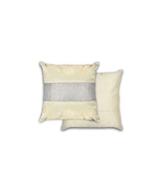 New Edge Blinds Melia Collection Diamante Panel Velvet Cushion Cover in Mink
