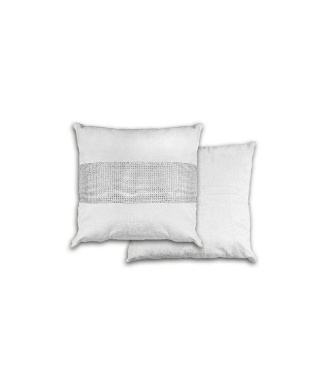 New Edge Blinds Melia Collection Diamante Panel Velvet Cushion Cover in White