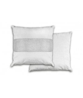 Melia Collection Diamante Panel Velvet Cushion Cover in White