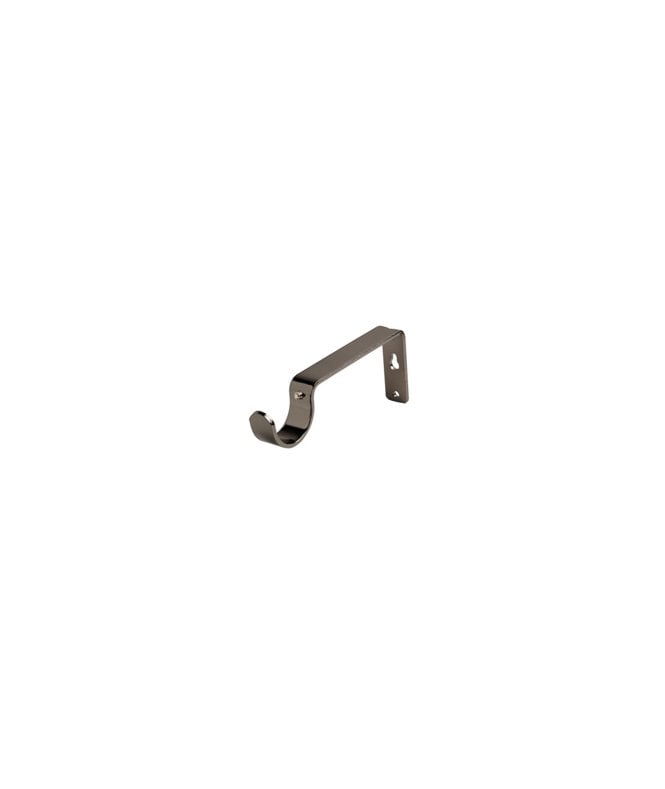 New Edge Blinds Metal Curtain Pole Support Brackets (Polished Graphite, 28mm)
