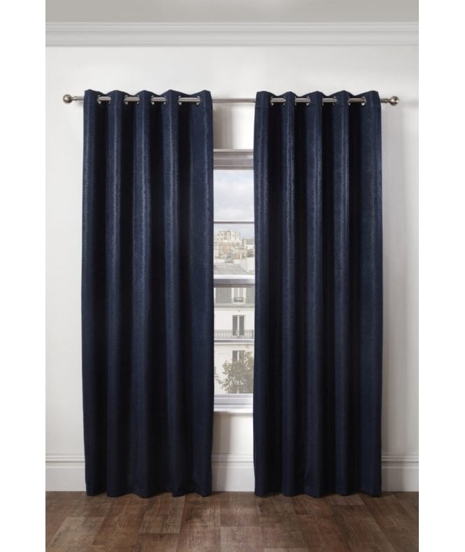 New Edge Blinds Metro Thermal Blackout Eyelet Curtains Navy