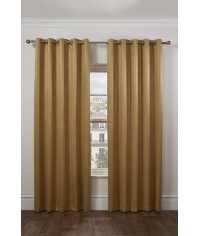 New Edge Blinds Metro Thermal Blackout Eyelet Curtains Ochre
