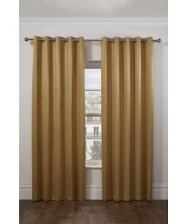 Metro Thermal Blackout Eyelet Curtains Ochre
