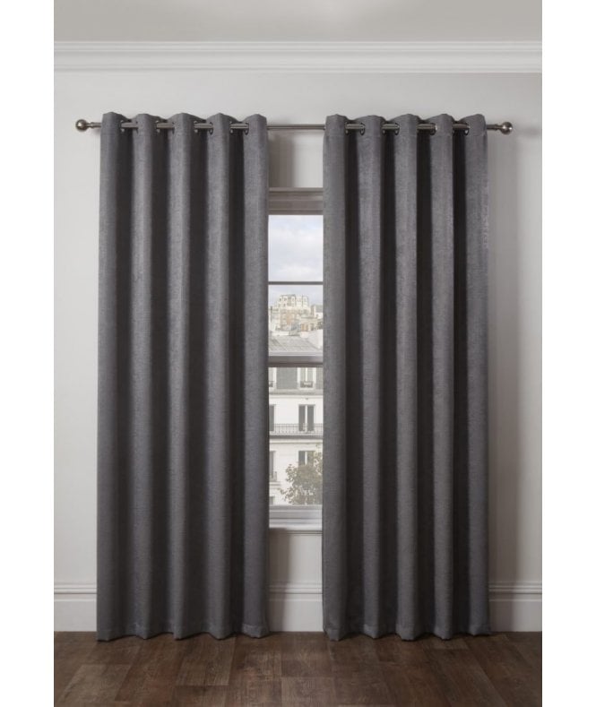 New Edge Blinds Metro Thermal Blackout Eyelet Curtains Silver