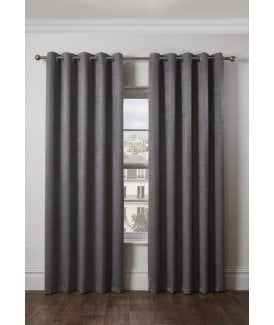 Metro Thermal Blackout Eyelet Curtains Silver