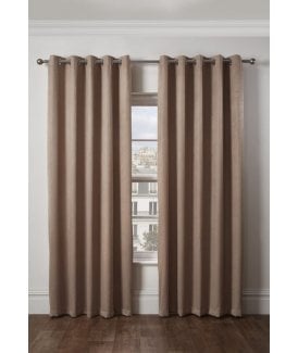 Metro Thermal Blackout Eyelet Curtains Taupe