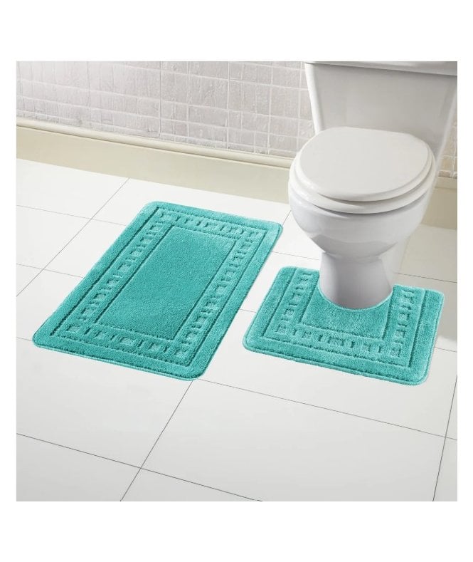 New Edge Blinds Miami Bath Mat Set in Duck Egg
