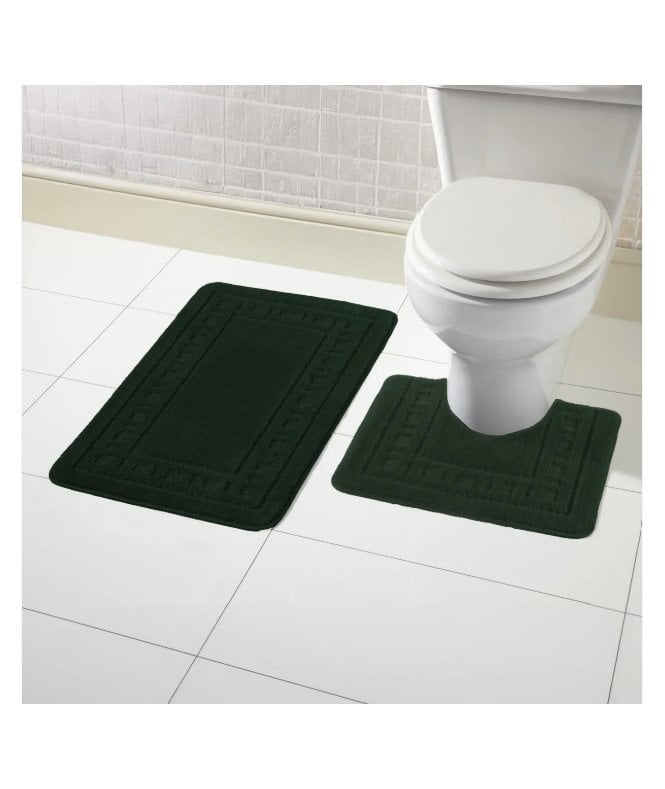 New Edge Blinds Miami Bath Mat Set in Emerald Green