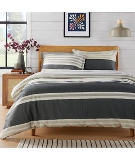 Miami Stripes Printed Duvet Set in Natural