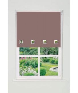 Mocha Square Eyelet Edge Roller Blind (165cm Drop)