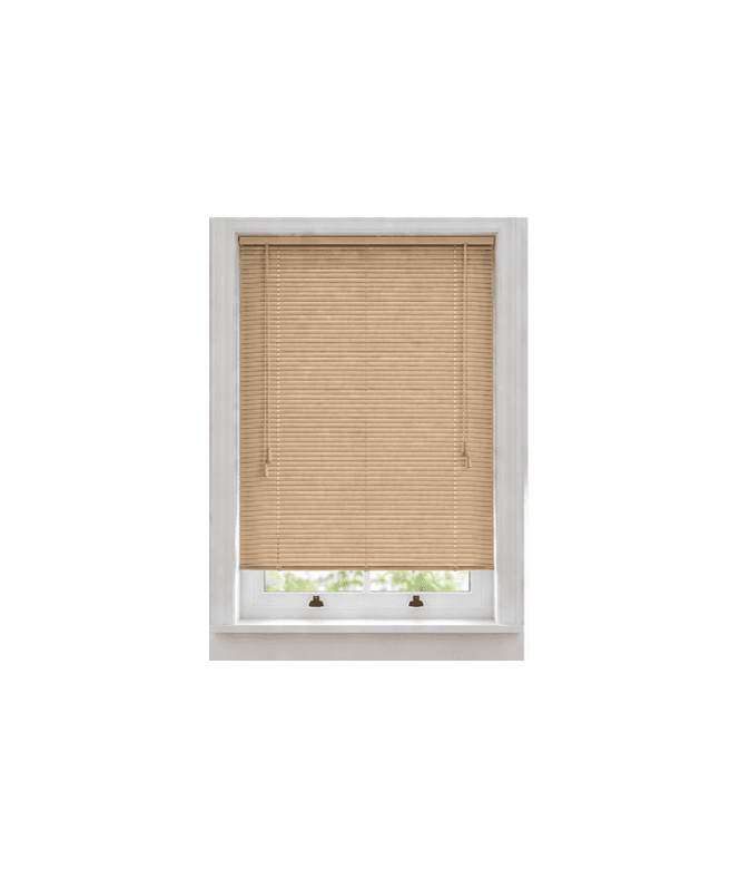 New Edge Blinds Natural Wood Grain PVC Venetian Blind 152cm Drop (25mm Slats)