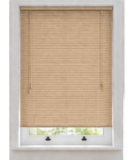Natural Wood Grain PVC Venetian Blind 152cm Drop (25mm Slats)