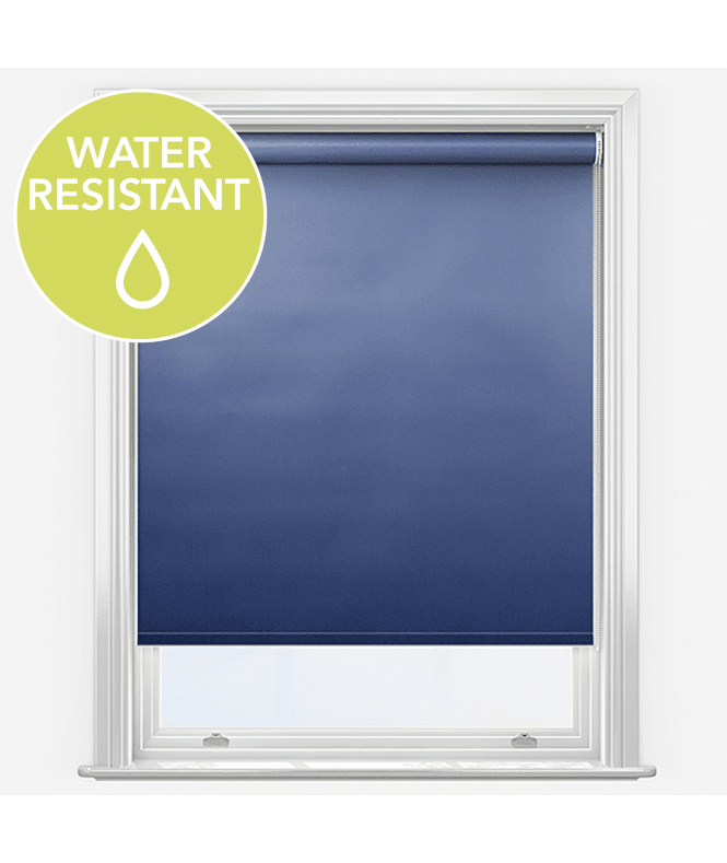 New Edge Blinds Navy Blue Water & Moisture Resistant PVC Blackout Roller Blinds Ideal for Bathroom & Kitchen 160cm Length
