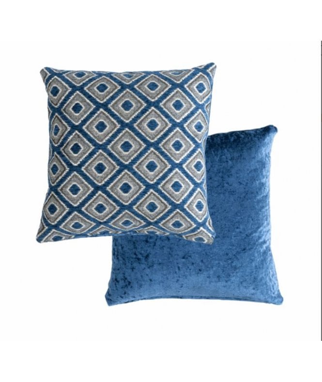 New Edge Blinds Nevada Collection Geometric Jacquard Cushion Cover in Navy