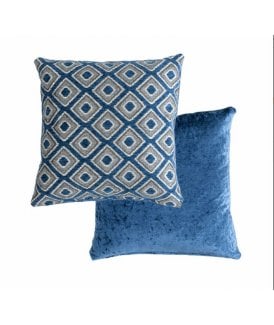 Nevada Collection Geometric Jacquard Cushion Cover in Navy