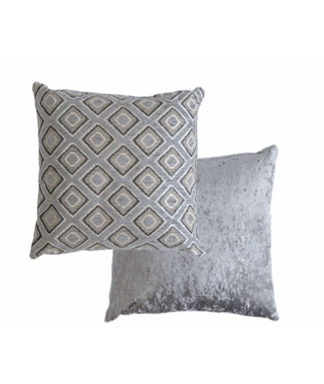 New Edge Blinds Nevada Collection Geometric Jacquard Cushion Cover in Silver