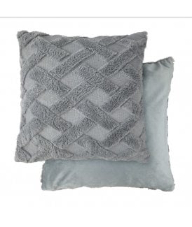 Newton Cross Hatch Collection Soft Touch Cushion Cover in Silver
