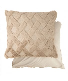 Newton Cross Hatch Collection Soft Touch Cushion Cover in Taupe