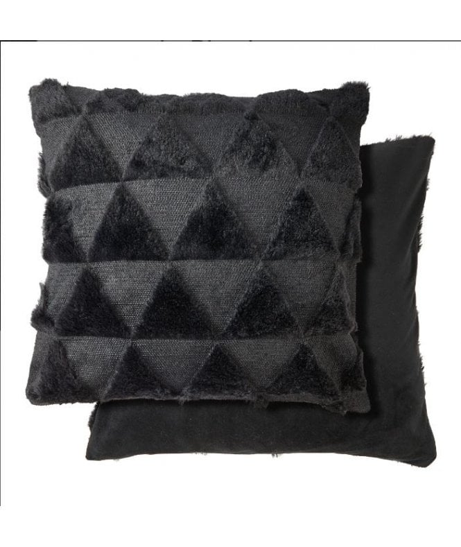 New Edge Blinds Newton Triangle Collection Soft Touch Cushion Cover in Black