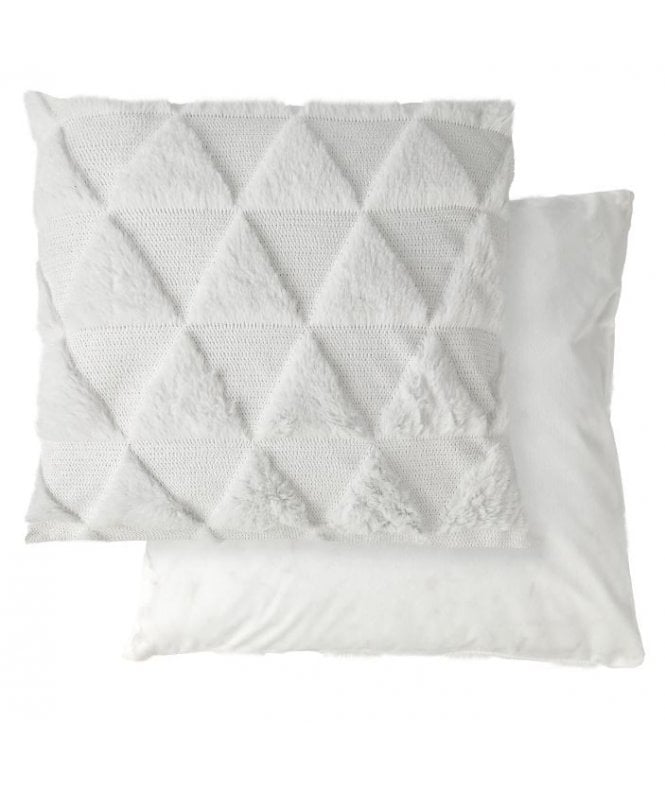 New Edge Blinds Newton Triangle Collection Soft Touch Cushion Cover in White